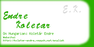 endre koletar business card